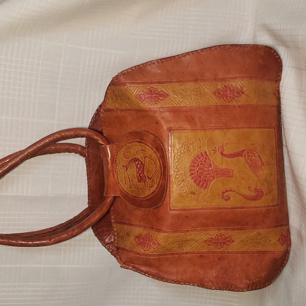 Handmade Gorgeous Tooled leather, African Motif Women's Handbag